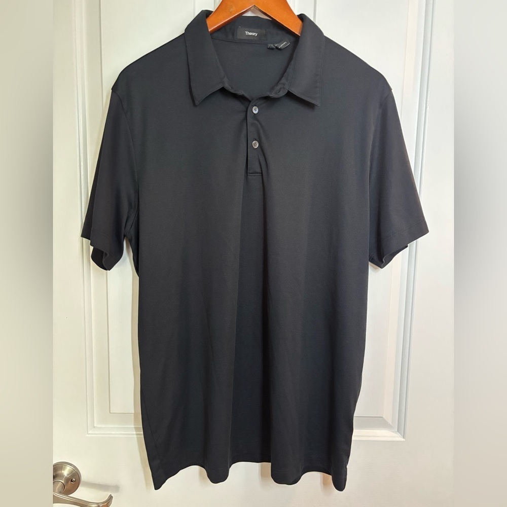 Euc Theory Men's Black Polo Shirt Poly Cotton Blend Size Xxl